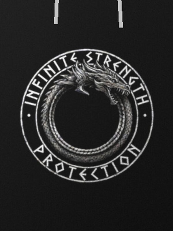 Close-up of the Infinite Strength chest print