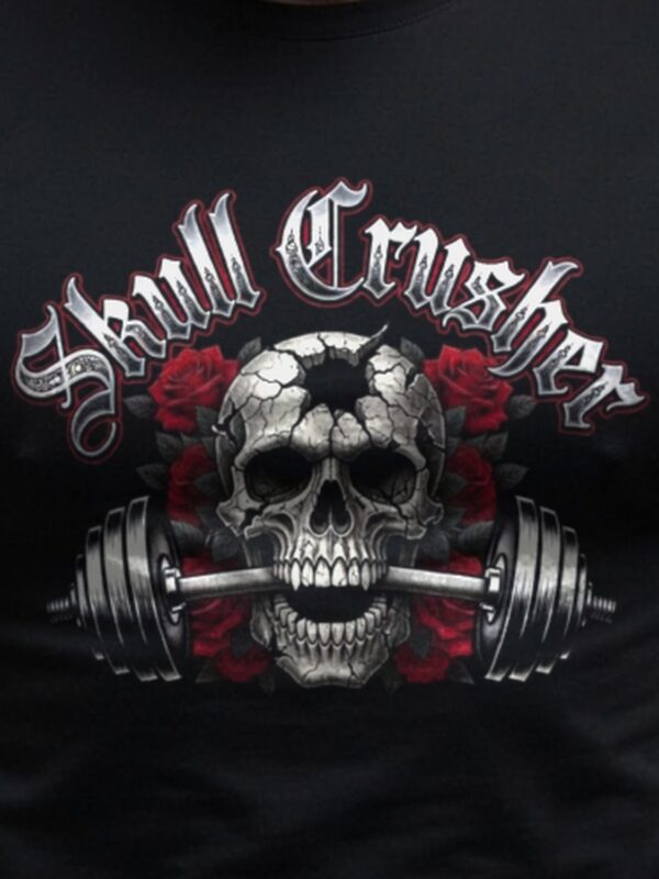 Close-up of the Skull Crusher chest print